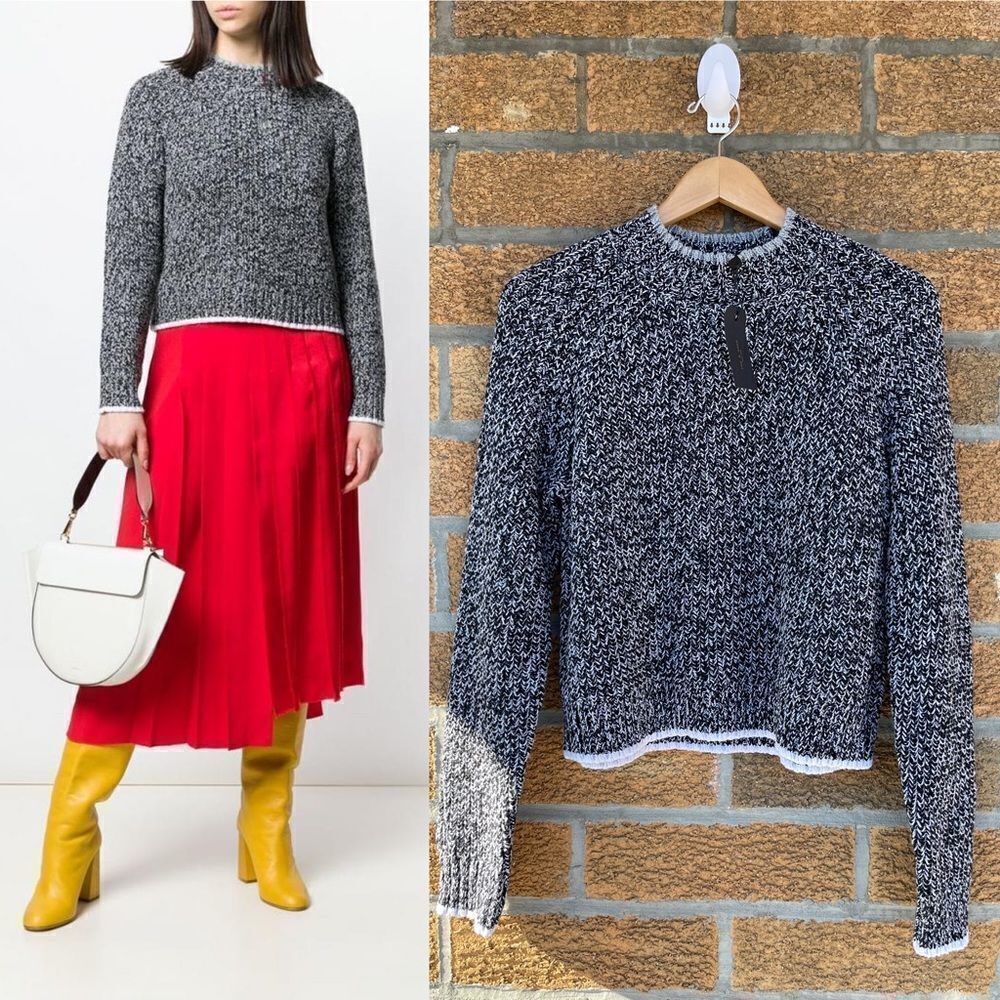 RAG & BONE SPECKLED KNIT JUMPER WHITE/BLACK | RAG & BONE WOMENS KNITWEAR LARGE